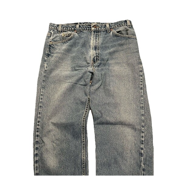 Vintage 90s Distressed Levis 505 Orange Tab Regular Straight USA Jeans 35 x 31.5 - Picture 7 of 10